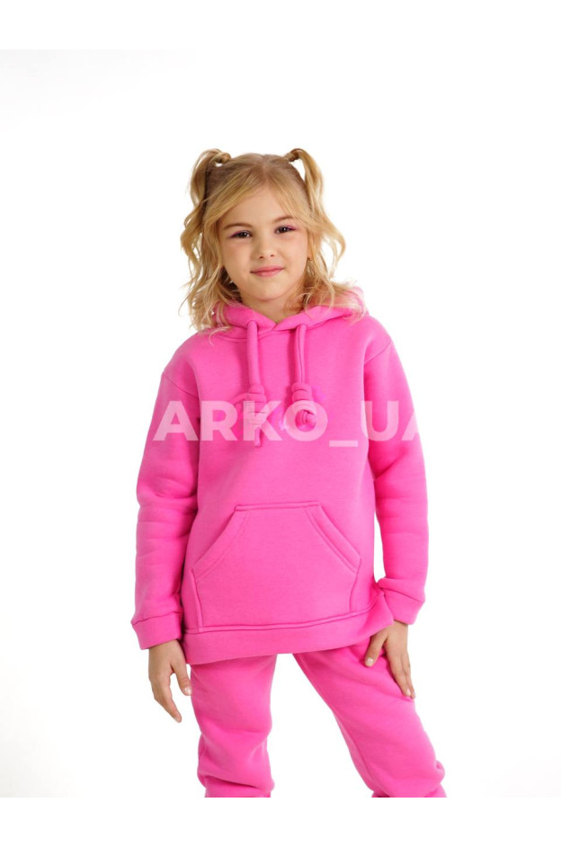 Костюм спортивний DI&LI для дівчинки на зиму 996658 котон/фліс рожевий Barbie 128(р)