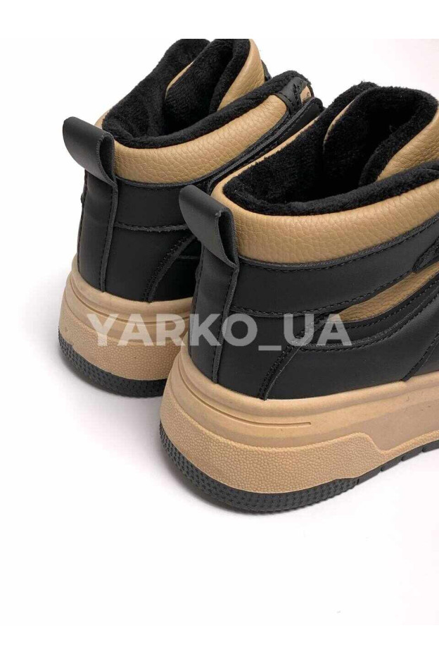 Хайтопи Jong Golf для хлопчика або дівчинки весна/осінь C30897-30 екошкіра/велюр мокко/чорний Exclusive 33(р)