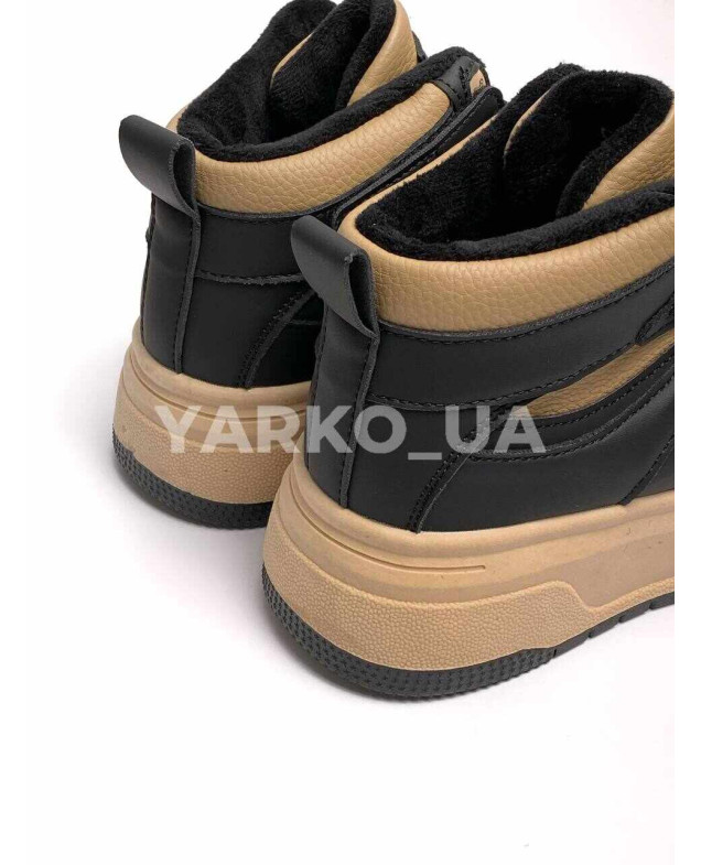Хайтопи Jong Golf для хлопчика або дівчинки весна/осінь C30897-30 екошкіра/велюр мокко/чорний Exclusive 33(р)