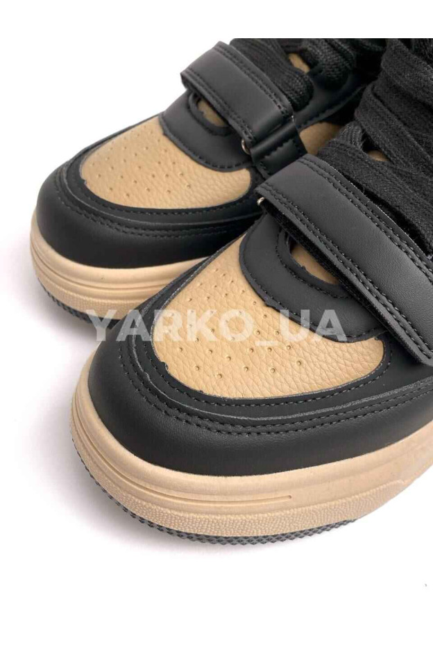 Хайтопи Jong Golf для хлопчика або дівчинки весна/осінь C30897-30 екошкіра/велюр мокко/чорний Exclusive 33(р)