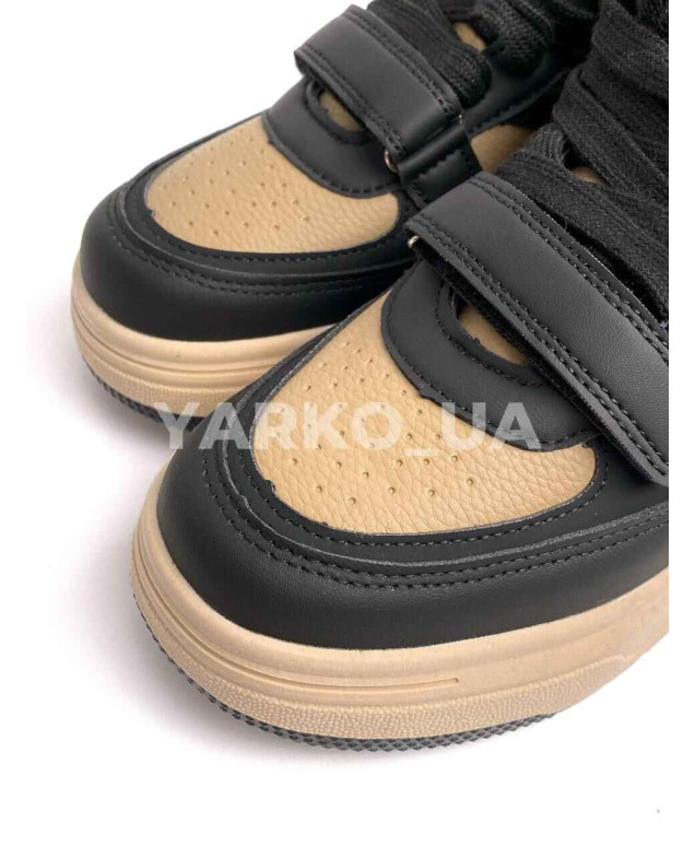 Хайтопи Jong Golf для хлопчика або дівчинки весна/осінь C30897-30 екошкіра/велюр мокко/чорний Exclusive 33(р)