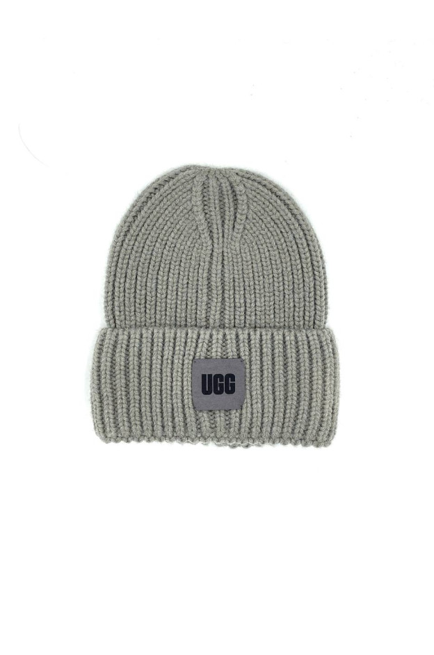 Шапка для дівчинки на зиму 997059 вовна/акрил сірий UGG 56-58(р)