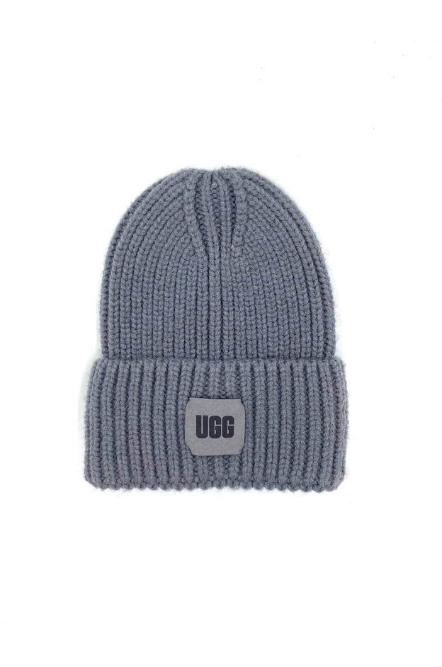 Шапка для дівчинки на зиму 997059 вовна/акрил графіт UGG 56-58(р)