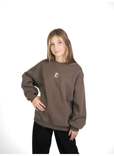 Світшот для хлопчика або дівчинки на зиму 5016 котон/велюр шоколад R 140(р)