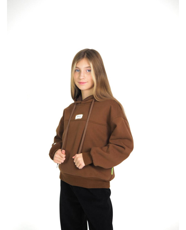 Худі для хлопчика або дівчинки на зиму 24018 котон/велюр коричневий Trend 130(р)
