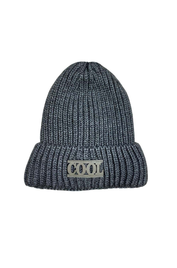 Шапка для хлопчика на зиму D837 акрил/фліс антрацит Cool 50-54(р)