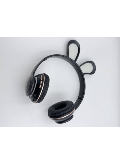 Навушники для дівчинки 64085 чорний bluetooth,світло, карта пам'яті, мікрофон
