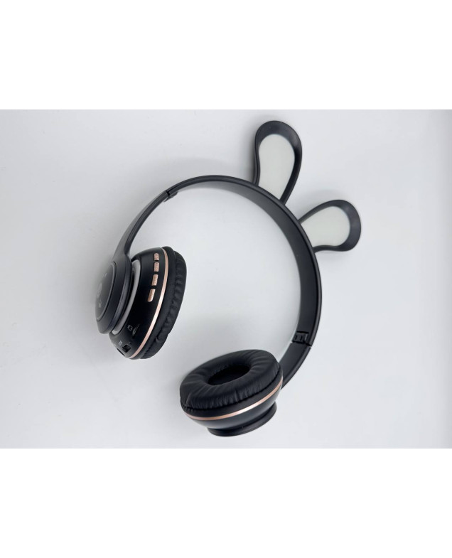 Навушники для дівчинки 64085 чорний bluetooth,світло, карта пам'яті, мікрофон