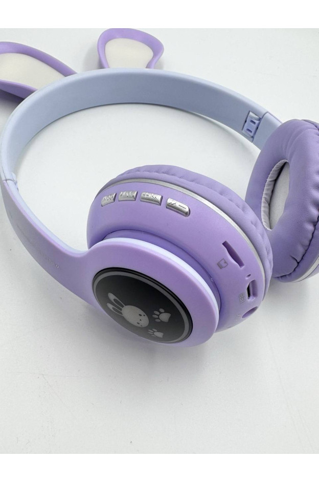 Навушники для дівчинки 64085 фіолетовий bluetooth, світло, карта пам'яті, мікрофон