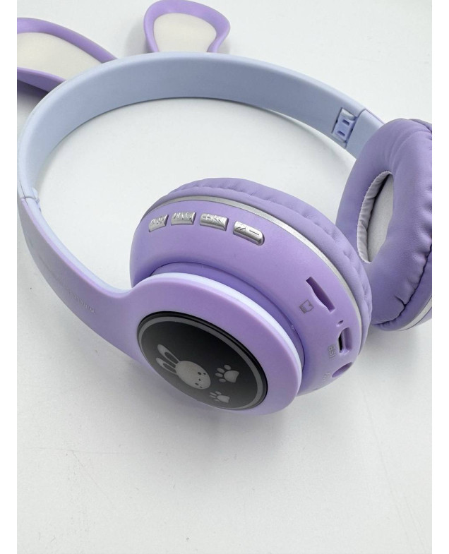 Навушники для дівчинки 64085 фіолетовий bluetooth, світло, карта пам'яті, мікрофон