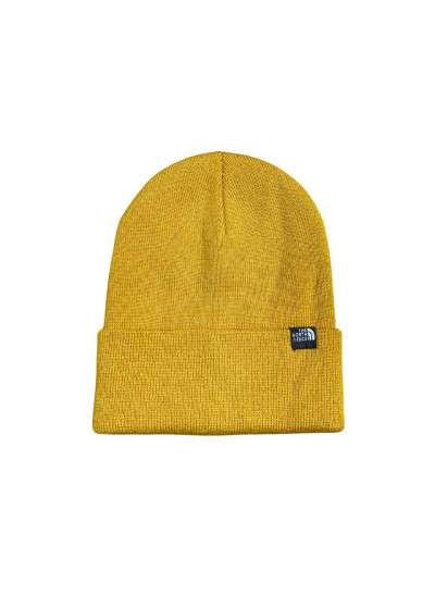 Шапка для хлопчика на зиму 997098 акрил/вовна гірчиця The North Face подвійна 52-55(р)