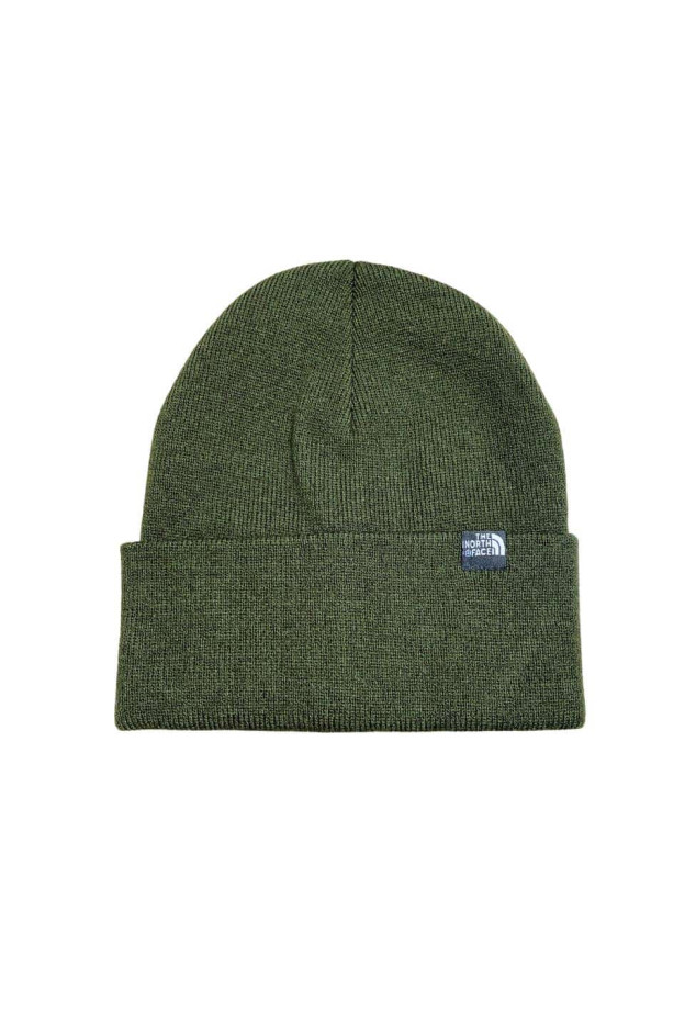 Шапка для хлопчика на зиму 997098 акрил/вовна хакі The North Face подвійна 52-55(р)