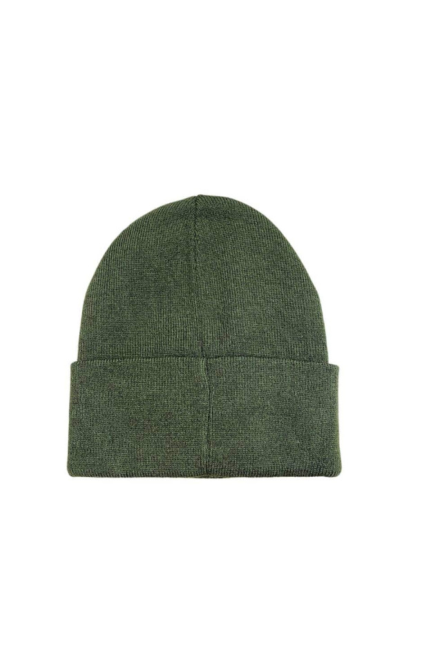 Шапка для хлопчика на зиму 997098 акрил/вовна хакі The North Face подвійна 52-55(р)