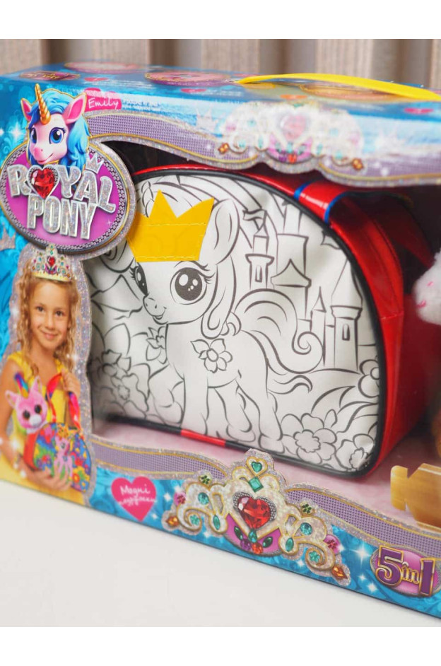 Набір для творчості для дівчинки RP-01-08U Royal Pony, сумка-розмальовка, іграшка, акрилова фарба
