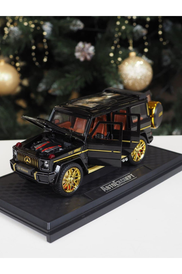 Машинка для хлопчика GT8288 металопластик Джип Mercedes G-Klessa, чорний/золото