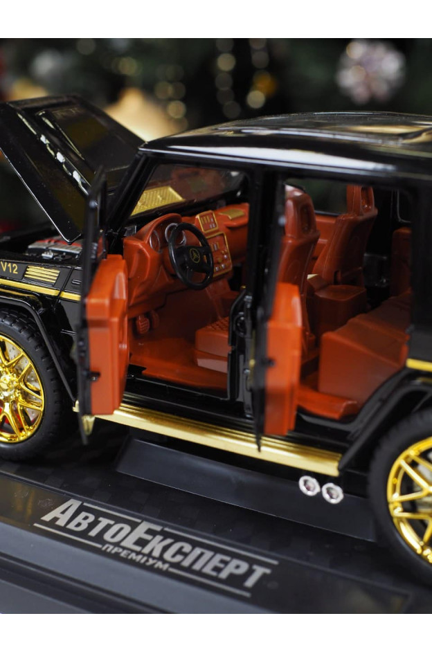 Машинка для хлопчика GT8288 металопластик Джип Mercedes G-Klessa, чорний/золото