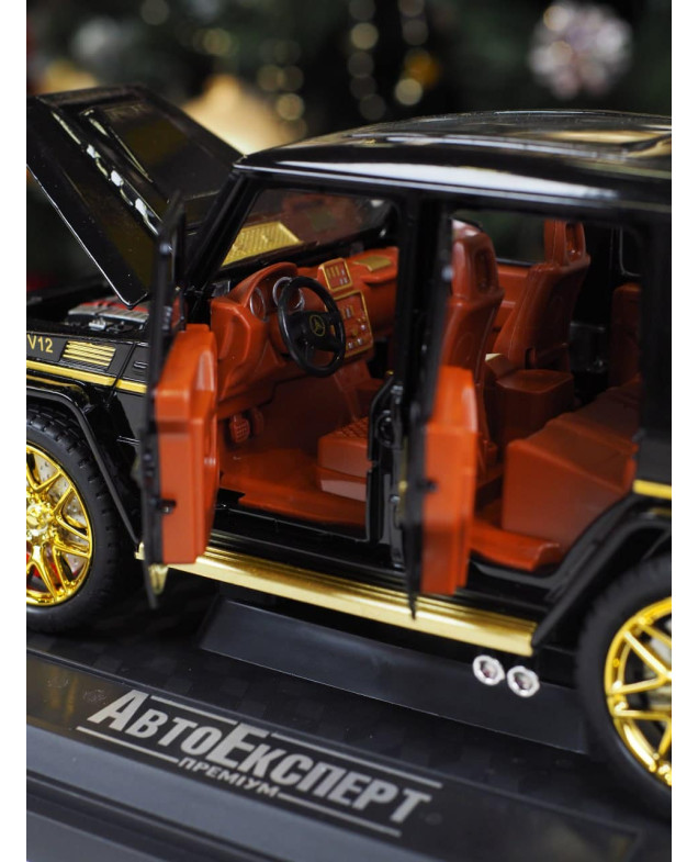 Машинка для хлопчика GT8288 металопластик Джип Mercedes G-Klessa, чорний/золото