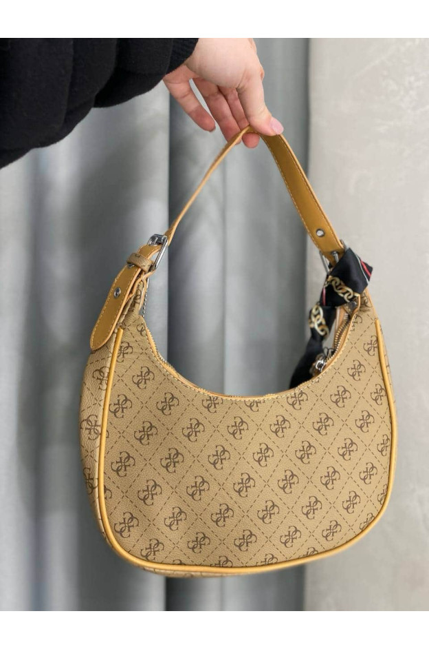 Сумка для дівчинки 4139 екошкіра бежевий GUESS зі стрічкою 15 х 28 х 6 см