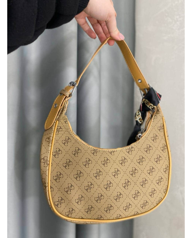 Сумка для дівчинки 4139 екошкіра бежевий GUESS зі стрічкою 15 х 28 х 6 см