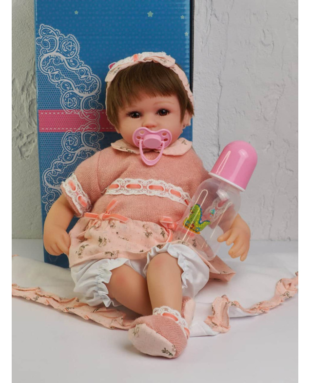 Лялька для дівчинки Reborn ORIGINAL 997307 ENA DOLL м'яке тіло, 41 см