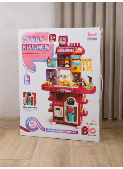 Кухня для дівчинки L666-91A Spray kitchen, 50 елементів, звук/підсвічування, 77 см