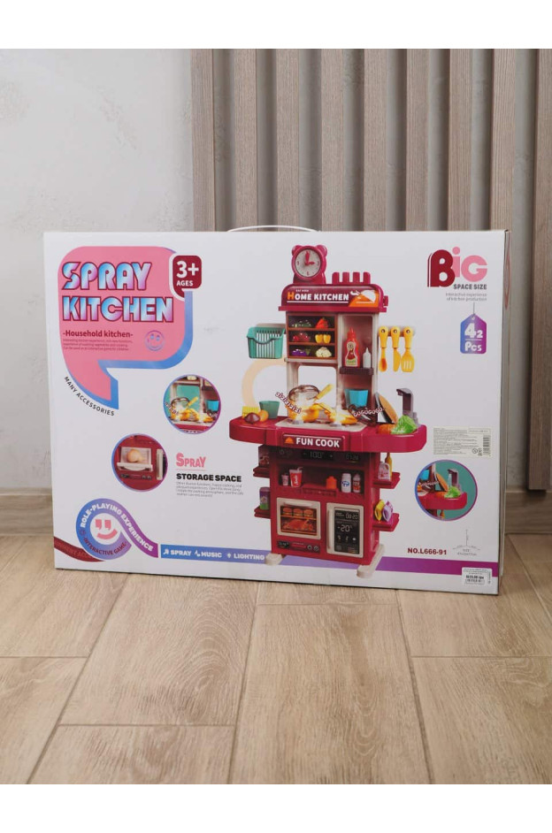 Кухня для дівчинки L666-91A Spray kitchen, 50 елементів, звук/підсвічування, 77 см