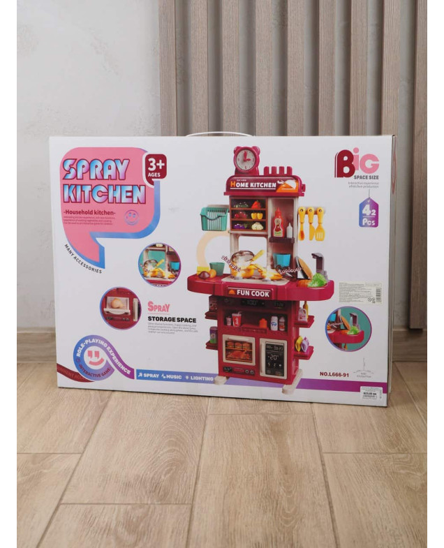 Кухня для дівчинки L666-91A Spray kitchen, 50 елементів, звук/підсвічування, 77 см