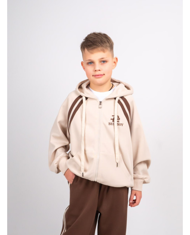 Костюм спортивний для хлопчика весна/осінь B806 котон лате/мокко Bestboy 150(р)