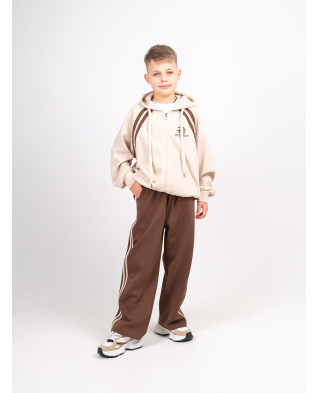 Костюм спортивний для хлопчика весна/осінь B806 котон лате/мокко Bestboy 150(р)