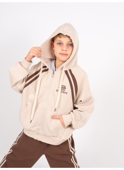 Костюм спортивний для хлопчика весна/осінь B806 котон лате/мокко Bestboy 160(р)