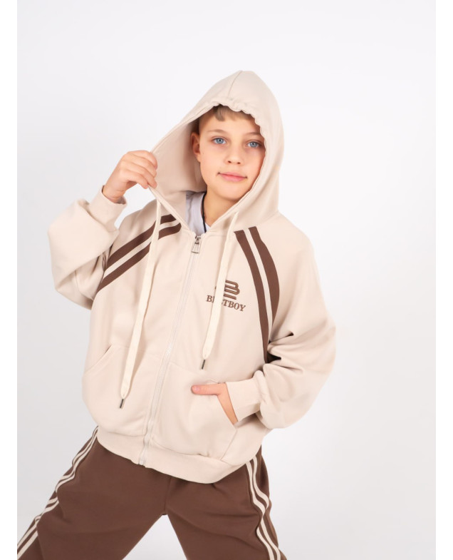 Костюм спортивний для хлопчика весна/осінь B806 котон лате/мокко Bestboy 160(р)