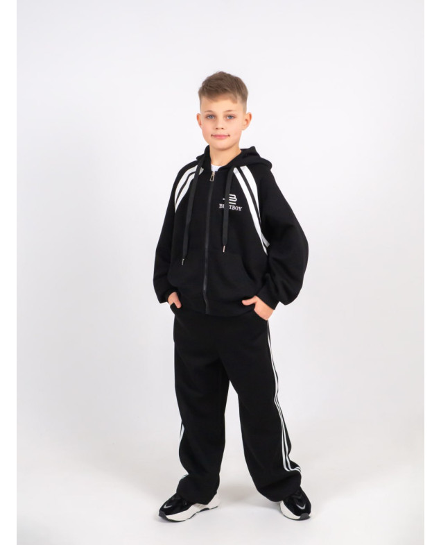 Костюм спортивний для хлопчика весна/осінь B806 котон чорний/білий Bestboy 150(р)