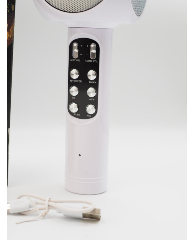 Мікрофон для дітей C48342 білий бездротовий, bluetooth/колонка