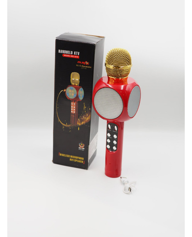 Мікрофон для дітей C48342 червоний бездротовий, bluetooth/колонка