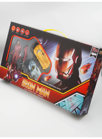 Набір іграшок для дітей 0812-B8 IRON MAN герой, маска, 2 машинки