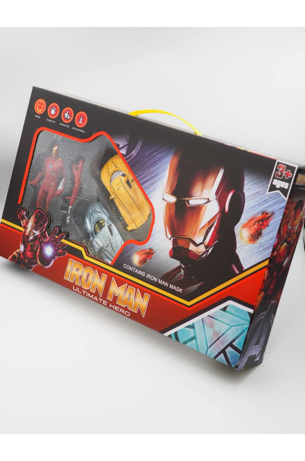 Набір іграшок для дітей 0812-B8 IRON MAN герой, маска, 2 машинки