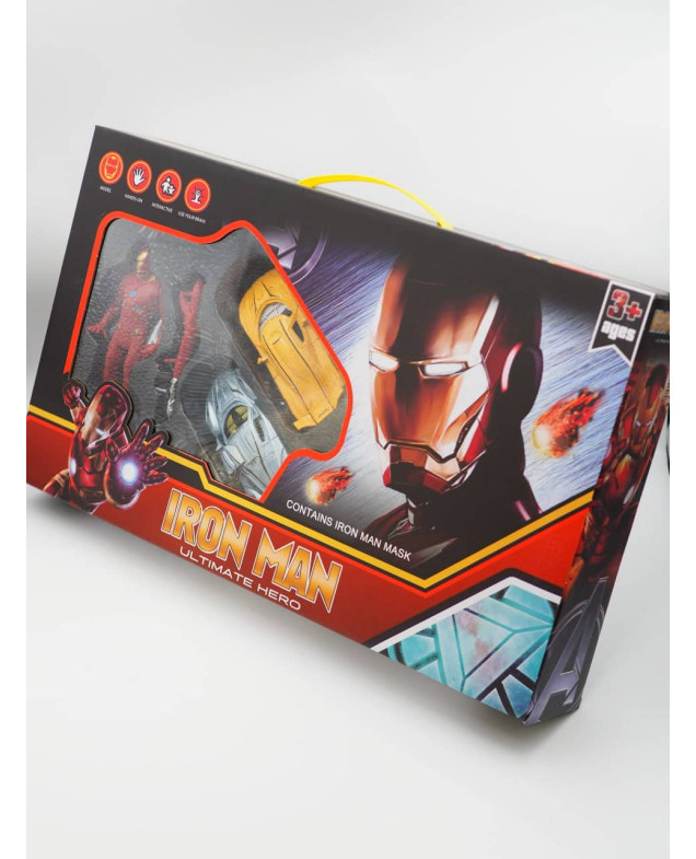 Набір іграшок для дітей 0812-B8 IRON MAN герой, маска, 2 машинки