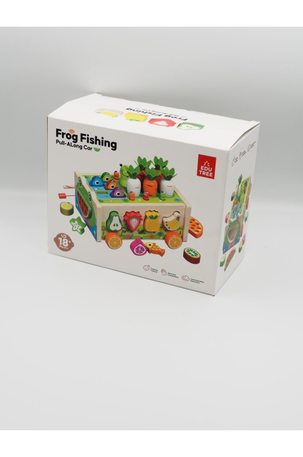 Розвиваюча гра для дітей C68268 Frog Fishing дерев'яний сортер, магнітна риболовля