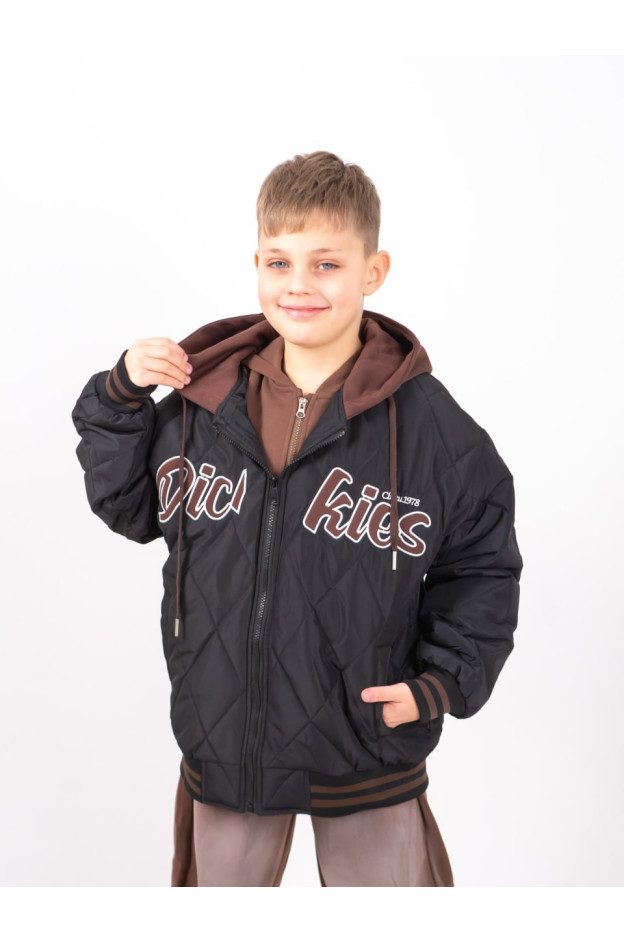 Куртка для хлопчика весна/осінь 24447 синтепон/котон чорний Dickies 122(р)