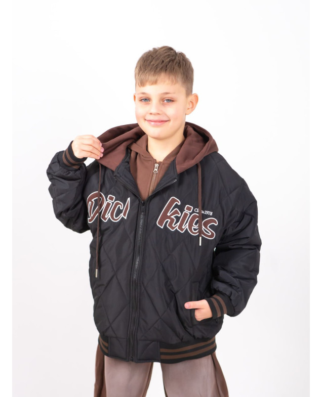 Куртка для хлопчика весна/осінь 24447 синтепон/котон чорний Dickies 122(р)
