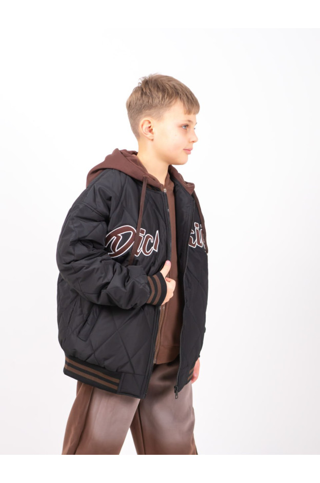 Куртка для хлопчика весна/осінь 24447 синтепон/котон чорний Dickies 122(р)