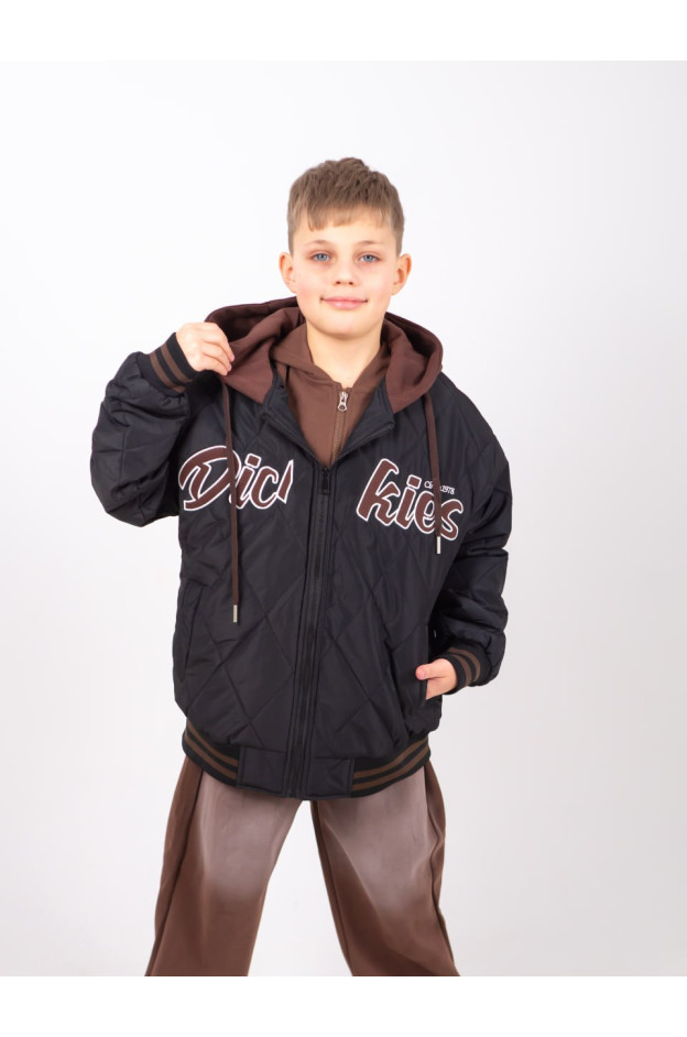 Куртка для хлопчика весна/осінь 24447 синтепон/котон чорний Dickies 122(р)