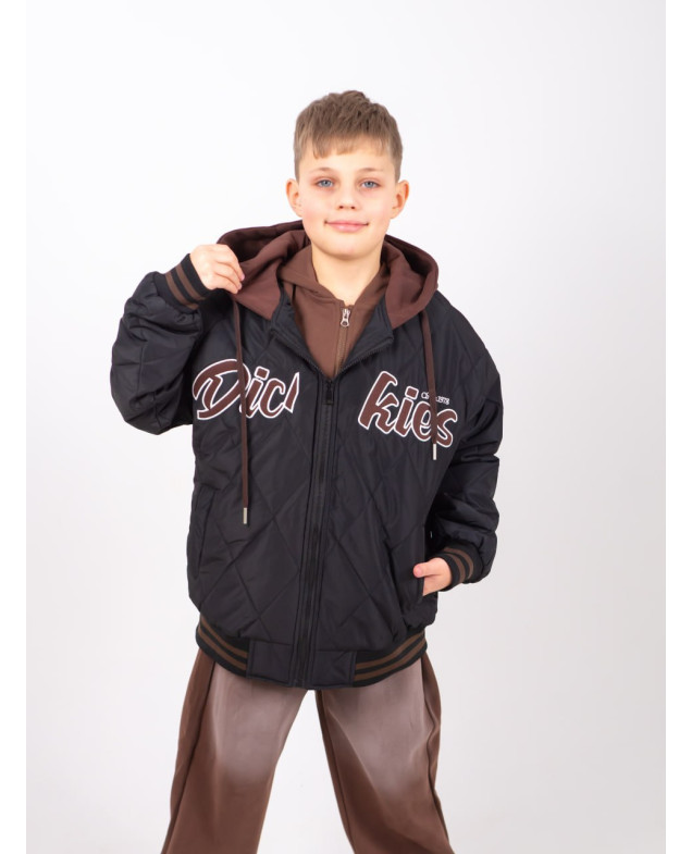 Куртка для хлопчика весна/осінь 24447 синтепон/котон чорний Dickies 122(р)