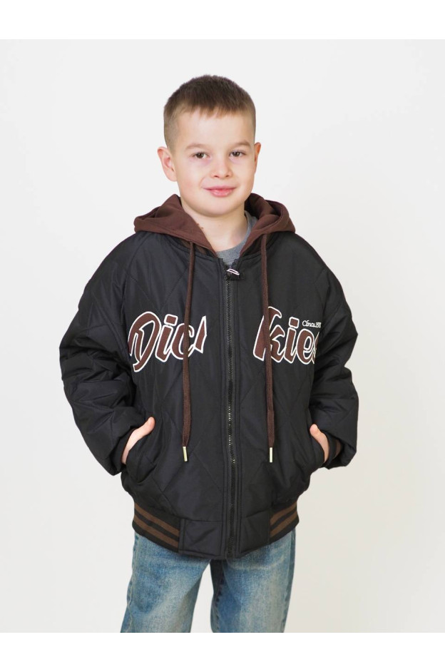 Куртка для хлопчика весна/осінь 24447 синтепон/котон чорний Dickies 122(р)
