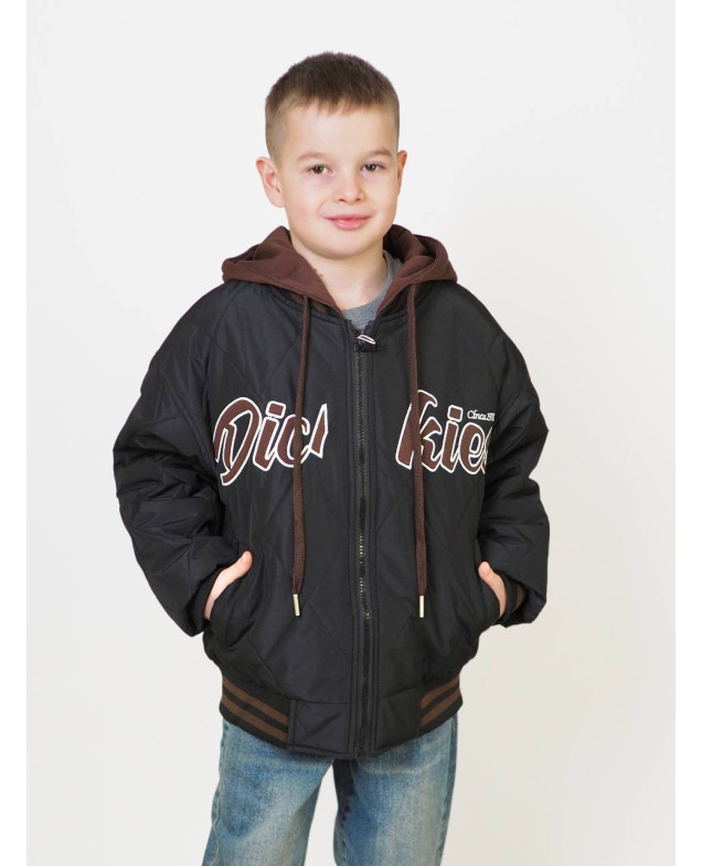 Куртка для хлопчика весна/осінь 24447 синтепон/котон чорний Dickies 122(р)