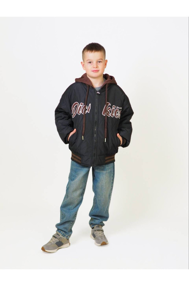 Куртка для хлопчика весна/осінь 24447 синтепон/котон чорний Dickies 122(р)