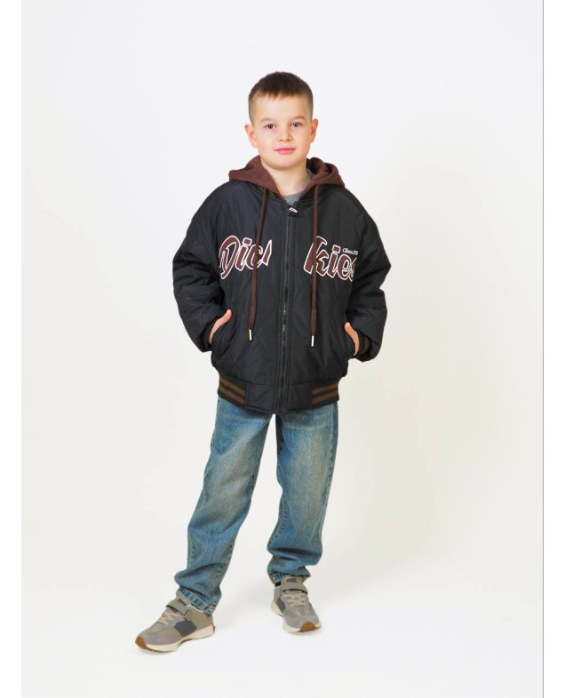 Куртка для хлопчика весна/осінь 24447 синтепон/котон чорний Dickies 122(р)