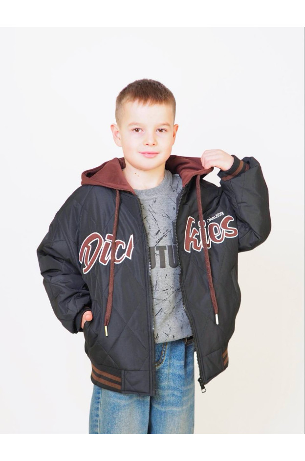 Куртка для хлопчика весна/осінь 24447 синтепон/котон чорний Dickies 122(р)