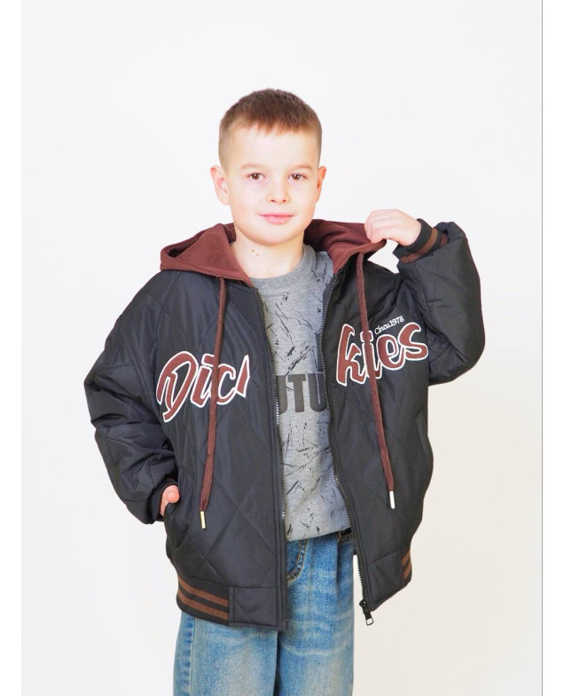 Куртка для хлопчика весна/осінь 24447 синтепон/котон чорний Dickies 122(р)