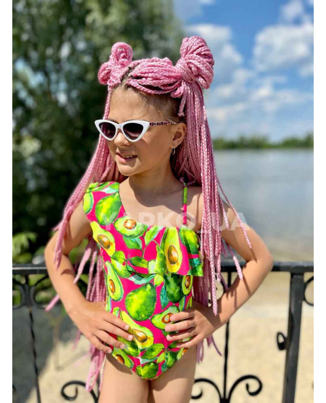 Купальник Look-Fashion літо для дівчаток XM2123 авокадо рожевий/зелений 116(р)